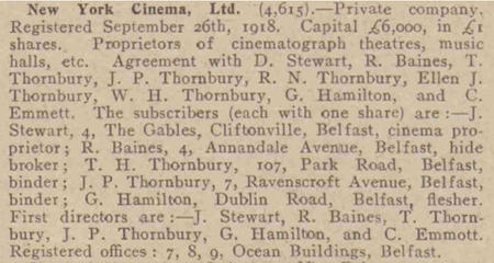 New York Cinema, Belfast