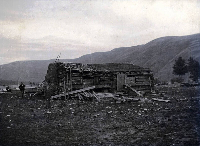 First house known to be occupied by white family in Idaho. View towards southeast