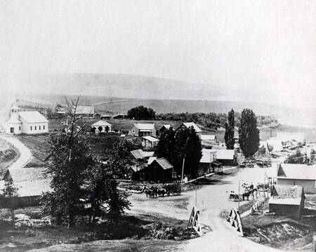 Panoramic view of Viola, Idaho looking south..