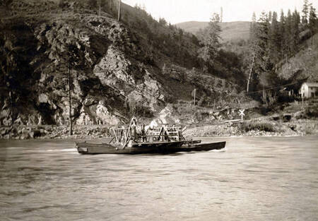 Peck Ferry looking north across the river. Peck, Idaho.