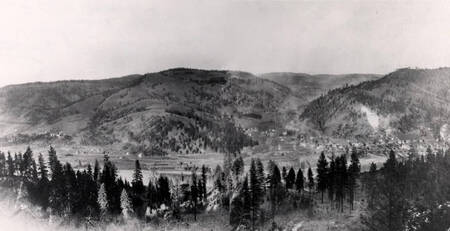 Distant view of Orofino, Idaho.