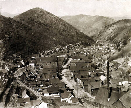 Panoramic view of Wardner, Idaho.