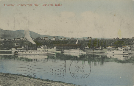 Postcard of the Lewiston Commercial Fleet in Lewiston, Idaho.