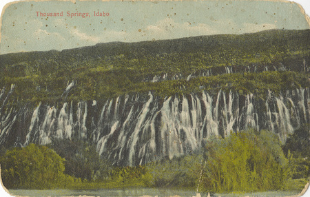 Postcard of the Thousand Springs near Hagerman, Idaho.