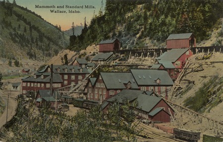 Postcard of the Mammoth and Standard Mills near Wallace, Idaho.