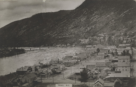 Postcard of the town of Trail, British Columbia, Canada.