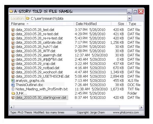 file explorer window shows long series of filenames with adjectives added on